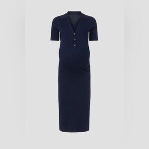 Ripe Dark Blue Buttoned Midi Dress
